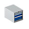 Schäfer Shop Select Schubladenschrank 18-27, 3 Schübe (H 50/100/150mm), bis 75 kg, B 411 x T 572 x H 400 mm, enzianblau/weißaluminium