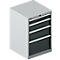 Schäfer Shop Select Schubladenschrank 27-27, 4 Schubl., bis 200 kg, B 564 x T 572 x H 850 mm, anthrazitgrau/weißaluminium 