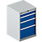 Schäfer Shop Select Schubladenschrank 27-27, 4 Schubl., bis 200 kg, B 564 x T 572 x H 850 mm, enzianblau/weißaluminium 
