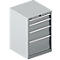 Schäfer Shop Select Schubladenschrank 27-27, 4 Schubl., bis 200 kg, B 564 x T 572 x H 850 mm, weißaluminium/weißaluminium 