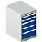 Schäfer Shop Select Schubladenschrank 27-36, 6 Schübe, bis 200 kg, B 564 x T 725 x H 850 mm, enzianblau/lichtgrau