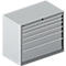 Schäfer Shop Select Schubladenschrank 54-27, 6 Schübe, bis 200 kg, B 1023 x T 572 x H 850 mm, weißalu/weißaluminium