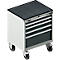 Schäfer Shop Select Schubladenschrank mit Rollen WSK 18-27, 4 Schübe, bis 200 kg, B 411 x T 572 x H 770 mm, anthrazitgrau/lichtgrau