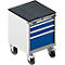 Schäfer Shop Select Schubladenschrank mit Rollen WSK 18-27, 4 Schübe, bis 75 kg, B 411 x T 572 x H 770 mm, enzianblau/lichtgrau