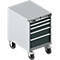 Schäfer Shop Select Schubladenschrank mit Rollen WSK 27-36, 5 Schübe, bis 200 kg, B 564 x T 725 x H 920 mm, weißaluminium/anthrazitgrau