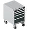 Schäfer Shop Select Schubladenschrank mit Rollen WSK 27-36, 5 Schübe, bis 75 kg, B 564 x T 725 x H 920 mm, weißaluminium/anthrazitgrau