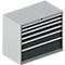 Schäfer Shop Select Schubladenschrank WSK 54-36, Stahl, 6 Schübe, bis 200 kg, B 1023 x T 725 x H 1000 mm, weissaluminium/anthrazitgrau