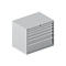 Schäfer Shop Select Schubladenschrank WSK 54-36, Stahl, 6 Schübe, bis 75 kg, B 1023 x T 725 x H 1000 mm, weissaluminium/weissaluminium