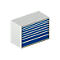 Schäfer Shop Select Schubladenschrank WSK 54-36, Stahl, 8 Schübe, bis 200 kg, B 1023 x T 725 x H 1000 mm, lichtgrau/enzianblau