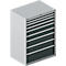 Schäfer Shop Select Schubladenschrank WSK 54-36, Stahl, 8 Schübe, bis 200 kg, B 1023 x T 725 x H 1000 mm, weissaluminium/anthrazitgrau