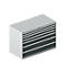 Schäfer Shop Select Schubladenschrank WSK 78–36 E, Stahl, 7 Schübe, 200 kg Traglast, B 1431 mm x T 725 mm x H 1000 mm, weißalu/anthrazitgrau