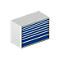 Schäfer Shop Select Schubladenschrank WSK 78–36 E, Stahl, 8 Schübe, 200 kg Traglast, B 1431 mm x T 725 mm x H 1000 mm, lichtgrau/enzianblau