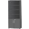 Schäfer Shop Select SET UP combi-boekenkast, 6 OH, B 800 x D 420 x H 2196 mm, grafiet/grafiet 