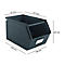 Schäfer Shop Select Sichtlagerkasten, mit Tragestab, L 377 x B 211 x H 201 mm, 11,5 l, 60 kg, Stahl, RAL 5008 (graublau)