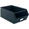 Schäfer Shop Select Sichtlagerkasten, mit Tragestab, L 524 x B 307 x H 201 mm, 26 l, 120 kg, Stahl, RAL 5008 (graublau)