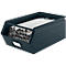 Schäfer Shop Select Sichtlagerkasten, mit Tragestab, L 524 x B 307 x H 201 mm, 26 l, 120 kg, Stahl, RAL 5008 (graublau)