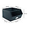 Schäfer Shop Select Sichtlagerkasten, mit Tragestab, L 550 x B 458 x H 300 mm, 60 l, 130 kg, Stahl, RAL 5008 (graublau)