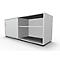 Schäfer Shop Select Sideboard, met schuifdeur, afsluitbaar, spaanplaat, B 1600 x D 500 x H 663 mm, links monteerbaar, lichtgrijs