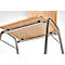 Schäfer Shop Select silla apilable natural, apilable hasta 10 piezas, con tapizado de tela, An 430 x P 410 x Al 450 mm, madera y acero