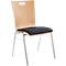 Schäfer Shop Select silla apilable natural, apilable hasta 10 piezas, con tapizado de tela, An 430 x P 410 x Al 450 mm, madera y acero