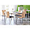 Schäfer Shop Select silla apilable natural, apilable hasta 10 piezas, con tapizado de tela, An 430 x P 410 x Al 450 mm, madera y acero