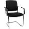 Schäfer Shop Select silla basculante SSI Proline Visit P2, ergonómica, apoyabrazos, apilable hasta 4 piezas, acero y funda de tela, An. 480 x Pr. 480 x Al. 480 mm, alusibérico/negro