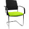 Schäfer Shop Select silla basculante SSI Proline Visit S2, ergonómica, apoyabrazos, apilable hasta 4 piezas, An. 480 x Pr. 480 x Al. 480 mm, verde manzana/negro