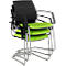 Schäfer Shop Select silla basculante SSI Proline Visit S2, ergonómica, apoyabrazos, apilable hasta 4 piezas, An. 480 x Pr. 480 x Al. 480 mm, verde manzana/negro