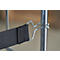 Schäfer Shop Select Spannband gummitex® BASIC, für Rollboxen ADB BASICline, Spannweite 750 mm, 2 Drahthaken, UV-beständig, L 520 x B 50 mm, PE-Fasern & Gummi, dunkelgrau