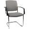 Schäfer Shop Select SSI Proline Visit P2 silla basculante, ergonómica, apoyabrazos, apilable hasta 4 piezas, acero y funda de tela, An. 480 x Pr. 480 x Al. 480 mm, aluminio plata/gris
