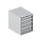 Schäfer Shop Select SSI SCHÄFER ladekast 27-36, 4 schuifladen, tot 75 kg, B 564 x D 725 x H 700 mm, blank aluminium/blank aluminium