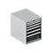 Schäfer Shop Select SSI SCHÄFER ladekast 27-36, 6 schuifladen, tot 75 kg, B 564 x D 725 x H 700 mm, antracietgrijs/blank aluminium