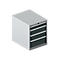 Schäfer Shop Select SSI SCHÄFER Schubladenschrank 27-36, 4 Schübe, bis 200 kg, B 564 x T 725 x H 700 mm, anthrazitgrau/weißaluminium