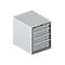 Schäfer Shop Select SSI SCHÄFER Schubladenschrank 27-36, 4 Schübe, bis 200 kg, B 564 x T 725 x H 700 mm, weißaluminium/weißaluminium