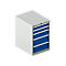 Schäfer Shop Select SSI SCHÄFER Schubladenschrank 27-36, 5 Schübe, bis 200 kg, B 564 x T 725 x H 850 mm, enzianblau/lichtgrau