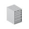 Schäfer Shop Select SSI SCHÄFER Schubladenschrank 27-36, 5 Schübe, bis 200 kg, B 564 x T 725 x H 850 mm, weißaluminium/weißaluminium