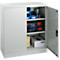 Schäfer Shop Select Stahlschrank, 2 OH, 2 höhenverstellbare Einlegeböden, Drehzylinderschloss, B 916 x T 422 x H 1000 mm, lichtgrau RAL 7035/lichtgrau RAL 7035