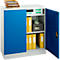 Schäfer Shop Select stalen kast, 2 OH, 2 in hoogte verstelbare legborden, draaicilinderslot, B 916 x D 422 x H 1000 mm, lichtgrijs RAL 7035/enziaans blauw RAL 5010