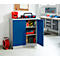 Schäfer Shop Select stalen kast, 2 OH, 2 in hoogte verstelbare legborden, draaicilinderslot, B 916 x D 422 x H 1000 mm, lichtgrijs RAL 7035/enziaans blauw RAL 5010