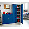 Schäfer Shop Select stalen kast, 2 OH, 2 in hoogte verstelbare legborden, draaicilinderslot, B 916 x D 422 x H 1000 mm, lichtgrijs RAL 7035/enziaans blauw RAL 5010