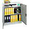 Schäfer Shop Select stalen kast, 2 OH, 2 in hoogte verstelbare legborden, draaicilinderslot, B 916 x D 422 x H 1000 mm, lichtgrijs RAL 7035/lichtgrijs RAL 7035