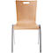 Schäfer Shop Select stapelbare stoel naturel, stapelbaar tot 10 stuks, bestand tegen ontsmettingsmiddelen, zonder stoffen bekleding, B 430 x D 410 x H 450 mm, hout & staal