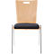 Schäfer Shop Select stapelbare stoel naturel, stapelbaar tot 10 stuks, met stoffen bekleding, B 430 x D 410 x H 450 mm, hout &amp; staal