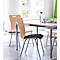 Schäfer Shop Select stapelbare stoel naturel, stapelbaar tot 10 stuks, met stoffen bekleding, B 430 x D 410 x H 450 mm, hout &amp; staal