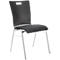 Schäfer Shop Select stapelstoel zwart-grijs, stapelbaar tot 10 stuks, bestand tegen desinfecterende middelen, met stoffen bekleding, B 430 x D 410 x H 450 mm, hout &amp; staal