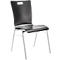 Schäfer Shop Select stapelstoel zwart-grijs, stapelbaar tot 10 stuks, bestand tegen desinfecterende middelen, zonder stoffen bekleding, B 430 x D 410 x H 450 mm, hout &amp; staal