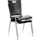 Schäfer Shop Select stapelstoel zwart-grijs, stapelbaar tot 10 stuks, bestand tegen desinfecterende middelen, zonder stoffen bekleding, B 430 x D 410 x H 450 mm, hout &amp; staal