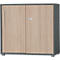 Schäfer Shop Select Start Off armario de puertas correderas, 2 OH, con cerradura, An 800 x P 420 x Al 788 mm, madera, grafito/roble