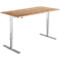 Schäfer Shop Select Start Off escritorio, regulable en altura eléctricamente, rectangular, pie en T, ancho 1600 x fondo 800 x alto 705-1205 mm, cerezo Romana/aluminio blanco 