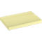 A stack of yellow sticky notes, photographed at a slight angle.